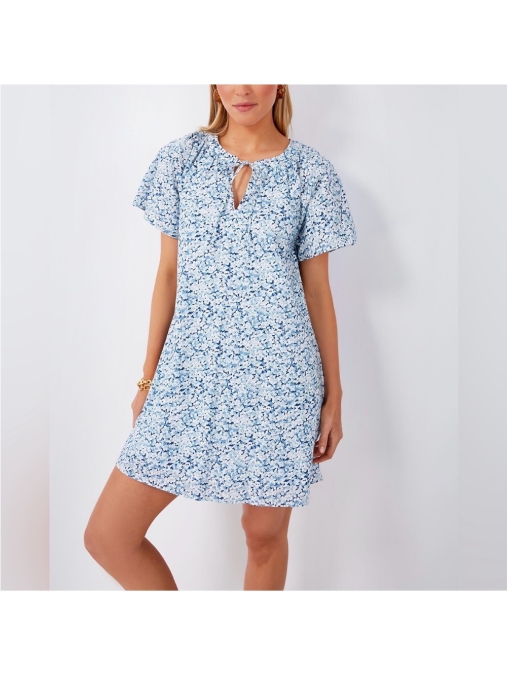 Tuckernuck Hyacinth House Blue Floral 100% Cotton Mini Dress S